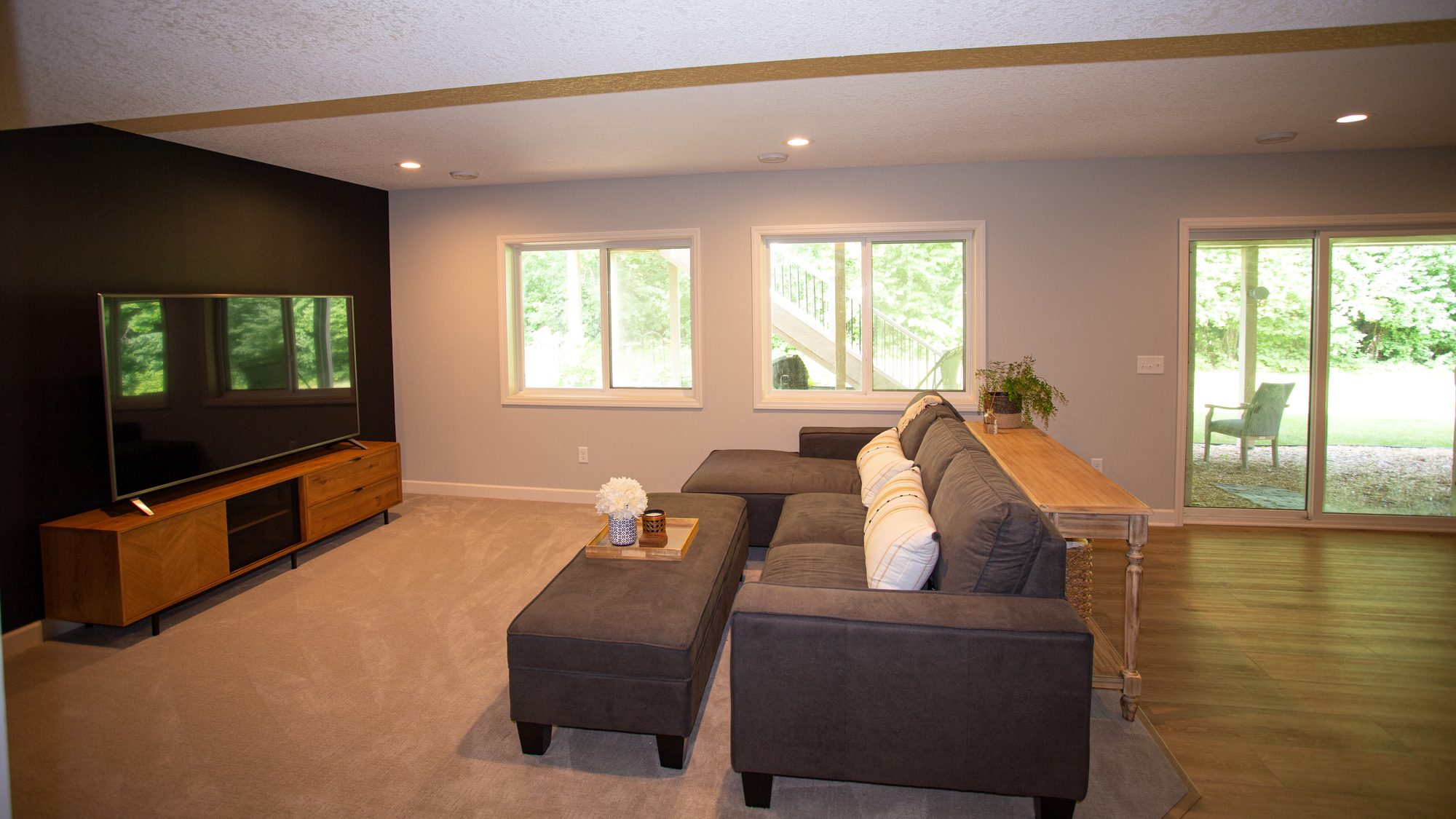 Finished basement with walkout, Chanhassen MN by BN Builders