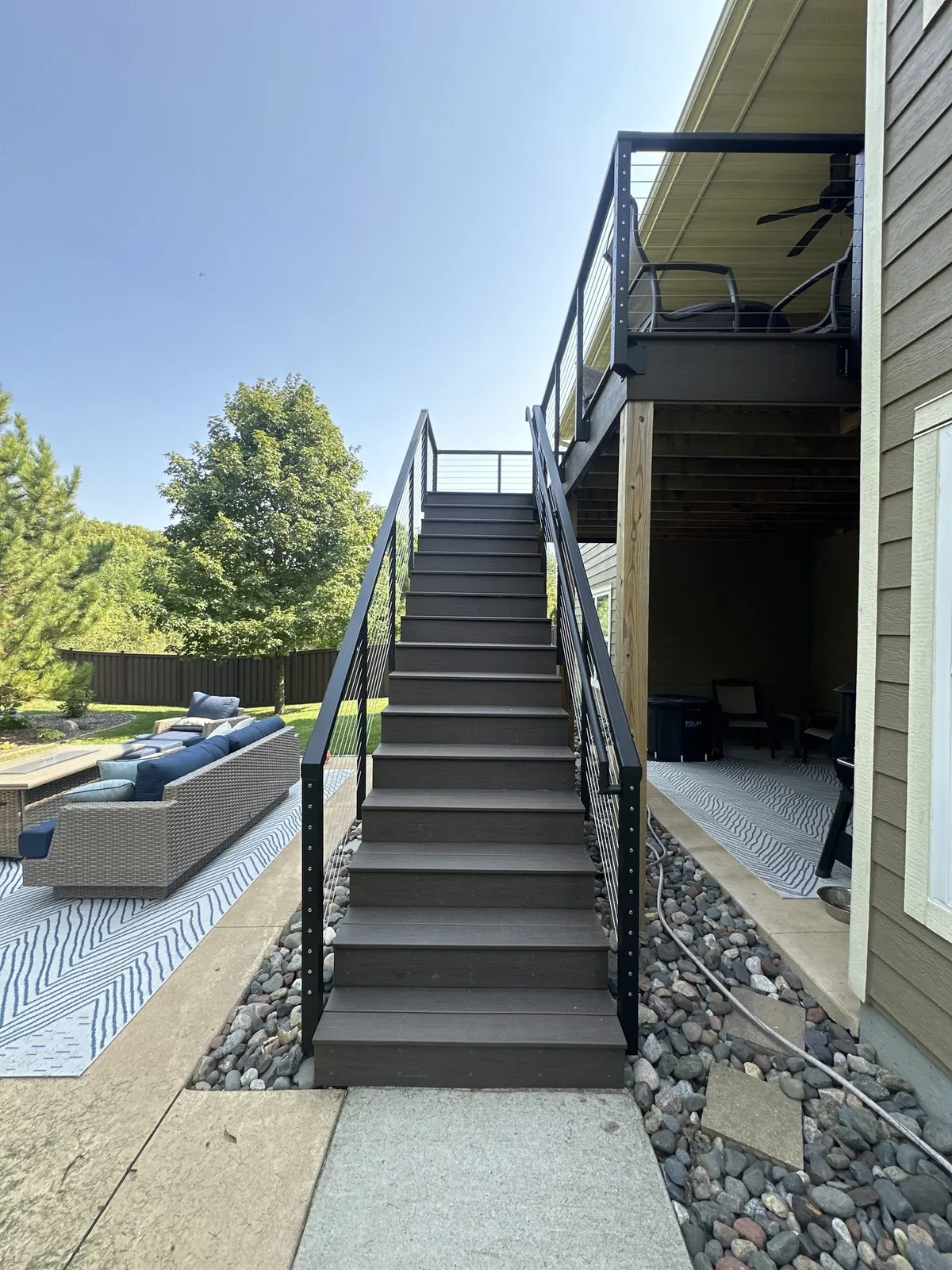 Trex deck cable railing after bloomington MN by BN Builders
