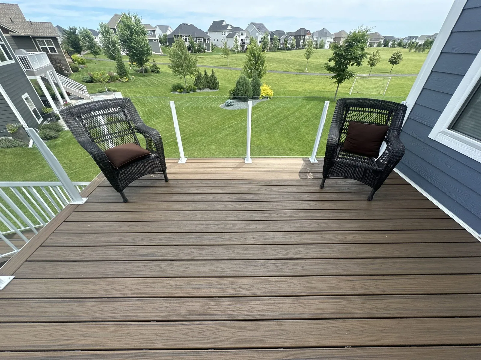 Trex transcends havana gold deck after lakeville MN by BN Builders