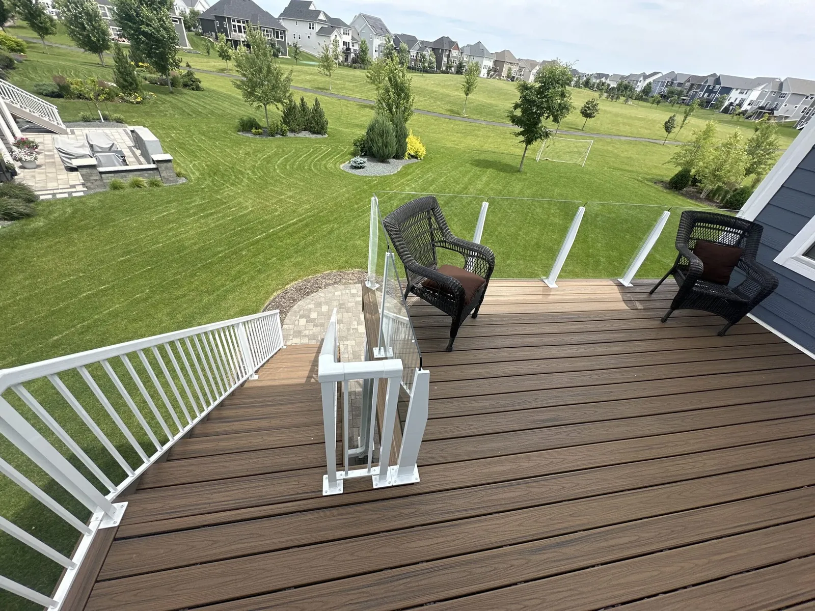 Trex transcends havana gold deck after lakeville MN by BN Builders